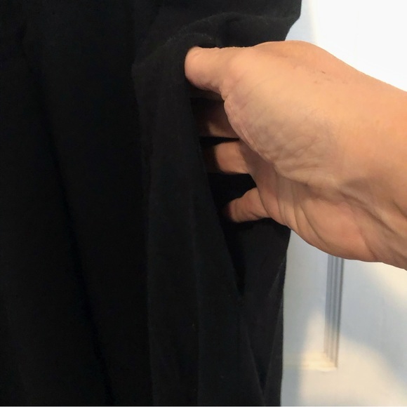 NWOT Terra & Sky Solid Black Casual T-Shirt Dress w/High-Low Hem & Side Slits XL - Picture 7 of 8